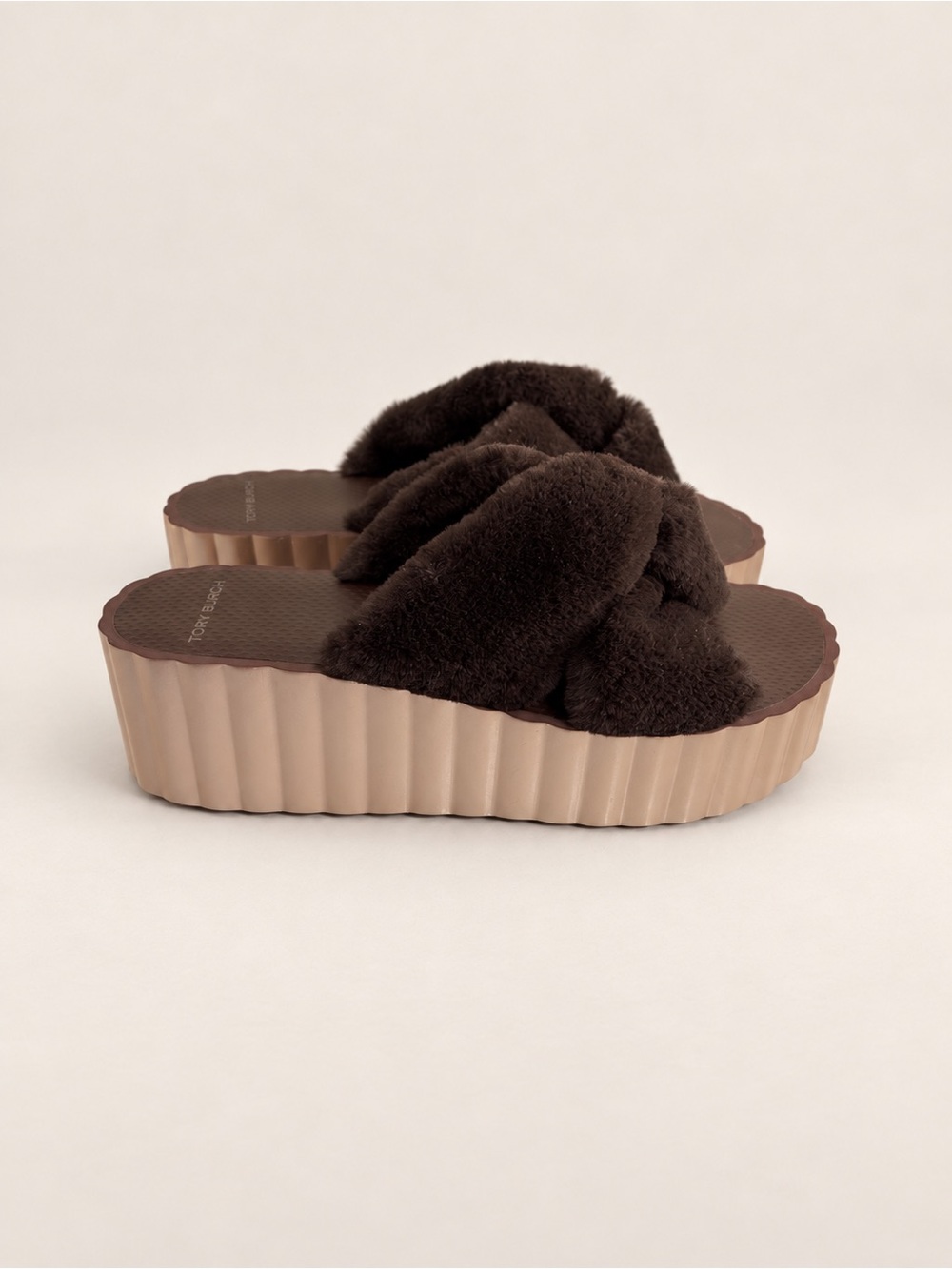 Tory Burch Plush Platform Slide Sandals